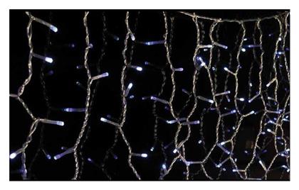 100 Λαμπάκια LED 1.8μ. x 60εκ Ψυχρό Λευκό τύπου Βροχή 1τμχ Eurolamp