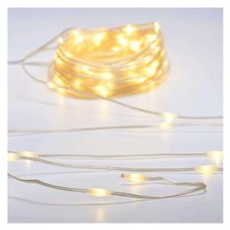 100 Λαμπάκια LED 10μ. Θερμό Λευκό Μπαταρίας σε Σειρά 1τμχ Aca