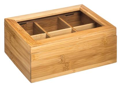 5Five Cuisine Κουτί Τσάι με Καπάκι Ξύλινο σε Μπεζ Χρώμα 22x16x8.7cm από το Spitishop