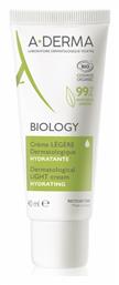 A-Derma Biology Dermatological Light Cream Hydrating Biology Light 24ωρη Κρέμα Προσώπου Ημέρας για Ενυδάτωση 40ml από το Pharm24