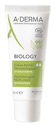 A-Derma Dermatological Rich Cream Hydrating Biology 40ml