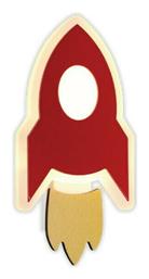 Aca Παιδικό Φωτιστικό Τοίχου Led Nasa Κόκκινο