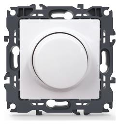 Aca Prime Χωνευτός Διακόπτης Dimmer χωρίς Πλαίσιο Απλός Περιστροφικός 800W σε Λευκό Χρώμα