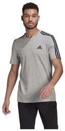 Adidas 3-Stripes Ανδρικό T-shirt Κοντομάνικο Γκρι