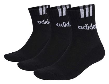 adidas 3 Stripes Linear Αθλητικές Κάλτσες Μαύρες 3 Ζεύγη