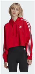 Adidas Adicolor Classics Cropped Γυναικείο Φούτερ με Κουκούλα Vivid Red