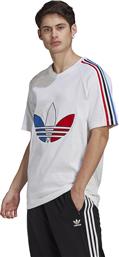 Adidas Adicolor Tricolor Ανδρικό T-shirt Λευκό με Στάμπα από το Cosmossport