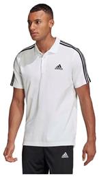 Adidas Ανδρική Μπλούζα Polo Κοντομάνικη Λευκή