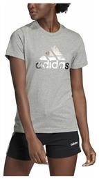 Adidas Αθλητικό Γυναικείο T-shirt Grey Heather με Στάμπα