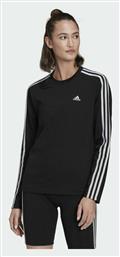 Adidas Essentials 3 Stripes Χειμερινή Γυναικεία Μπλούζα Μακρυμάνικη Μαύρη