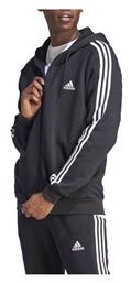 adidas Essentials 3-Stripes Ζακέτα Μαύρη με Κουκούλα από το Modivo