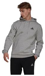 Adidas Essentials Ανδρικό Φούτερ με Κουκούλα και Τσέπες Fleece Γκρι