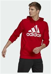 Adidas Essentials Φούτερ Scarlet Red με Κουκούλα