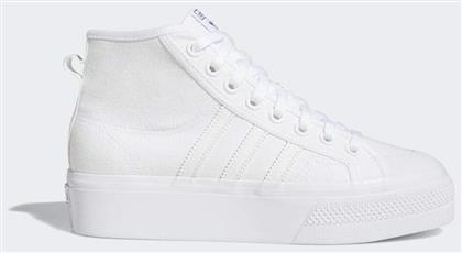 Adidas Nizza Γυναικεία Flatforms Μποτάκια Cloud White