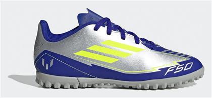 adidas Παιδικά Ποδοσφαιρικά Παπούτσια Messi F50 Club Tf με Σχάρα Ασημί