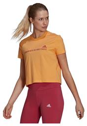 Adidas Performance Essentials Gradient Κοντομάνικο Αθλητικό Crop Top Πορτοκαλί