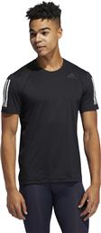 Adidas Techfit 3-Stripes Αθλητικό Ανδρικό T-shirt Μαύρο με Λογότυπο