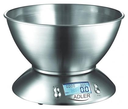 Adler AD-3134 Ψηφιακή Ζυγαριά Κουζίνας με Κάδο 1gr/5kg Inox