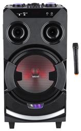 Akai Ηχείο Karaoke με Ασύρματο Μικρόφωνο και Εφέ Φωτισμού ABTS-112 σε Μαύρο Χρώμα