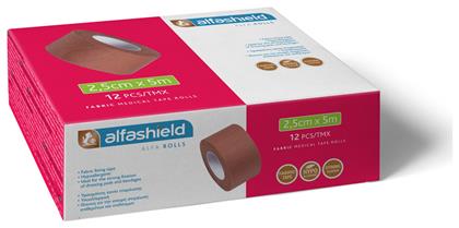 Alfashield Alfa Rolls Υφασμάτινη Επιδεσμική Ταινία 2.5cm x 5m από το Pharm24