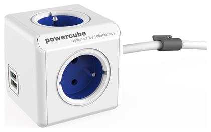 Allocacoc Extended PowerCube 4 Θέσεων με 2 USB και Καλώδιο 1.5m Μπλε από το Designdrops