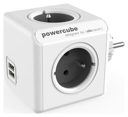 Allocacoc Original PowerCube 4 Θέσεων με 2 USB Χωρίς Καλώδιο Γκρι