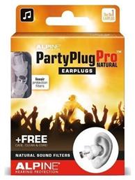 Alpine PartyPlug Pro Natural Ωτοασπίδες 2τμχ σε Διάφανο Χρώμα