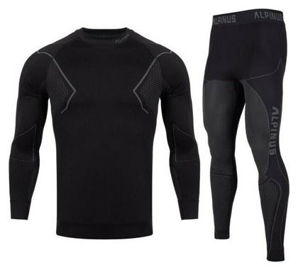 Alpinus Active Base Layer Ανδρικό Σετ Ισοθερμικών Μαύρο