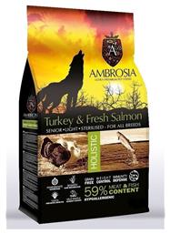 Ambrosia Fresh Turkey & Salmon Senior Light Sterilised All Breeds 2kg