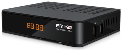 Amiko Δορυφορικός Αποκωδικοποιητής Mini Combo 4K UHD DVB-C / DVB-T2 / DVB-S2X σε Μαύρο Χρώμα από το e-shop