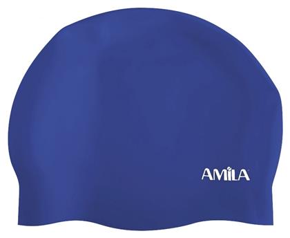 AMILA Σκουφάκι Κολύμβησης Ενηλίκων από Σιλικόνη Μπλε