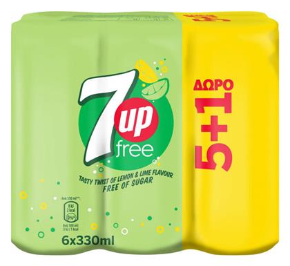 Αναψυκτικό 7UP Free 330ml (Συσ./5+1 Δώρο) Κωδικός: 39560799