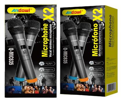 Andowl Μικρόφωνα Karaoke Ασύρματα Q-MIC635 σε Μαύρο Χρώμα