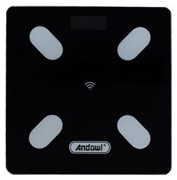 Andowl Q-D001 Smart Ζυγαριά με Λιπομετρητή σε Μαύρο χρώμα από το Public