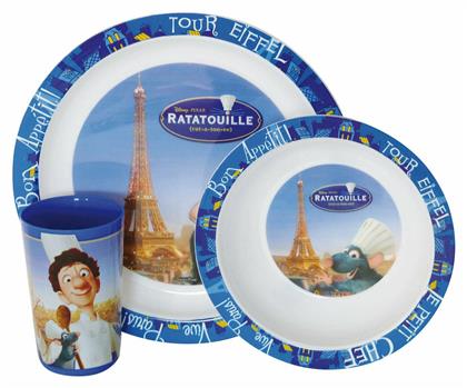 Ango Σετ Φαγητού ''Ratatouille'' από Πλαστικό Μπλε 3τμχ για 6+ μηνών από το Designdrops