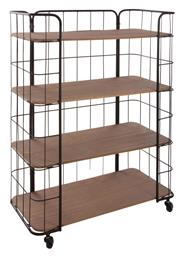 Ankor Jordi Τρόλεϊ Κουζίνας Μεταλλικό Μαύρο 4 Θέσεων 70x31x97.5cm