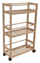 Ankor Τρόλεϊ Κουζίνας Ξύλινο Καφέ 3 Θέσεων 44.5x20x75cm