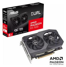 Asus Radeon RX 7600 8GB GDDR6 Dual OC V2 Κάρτα Γραφικών