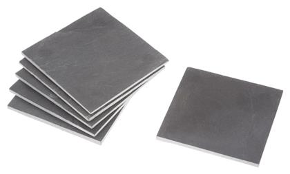 Atmosphera Σουβέρ Πέτρινο Μαύρο 10x10cm 6τμχ