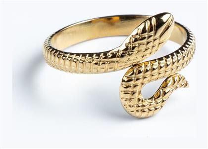 Ατσάλινο Χρυσό Δαχτυλίδι Cuoro Golden Snake