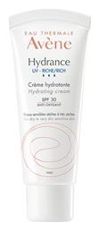 Avene Hydrance UV Rich 24ωρη Ενυδατική Κρέμα Προσώπου με SPF30 για Ξηρές Επιδερμίδες 40ml