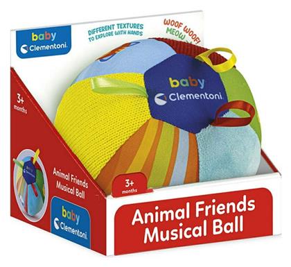 Baby Clementoni Animal Friends Music Ball από Ύφασμα για 3+ Μηνών