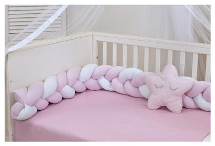 Baby Oliver Πάντα Πλεξούδα Design 120 White/Pink 18x200cm