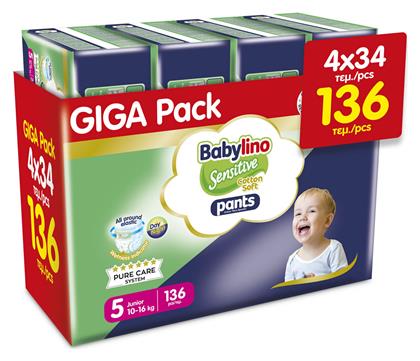 Babylino Sensitive Cotton Soft No. 5 για 10-16kg 136τμχ