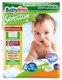 Babylino Sensitive With Chamomile Πάνες με Αυτοκόλλητο No. 4+ για 10-15kg 19τμχ Κωδικός: 35424999