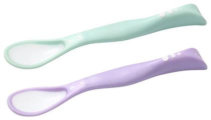 Babyono Βρεφικό Σετ με Κουτάλια από Σιλικόνη Mint Purple 2τμχ