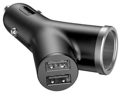 Baseus Φορτιστής Αυτοκινήτου με Θύρες 2xUSB-A 1xΑναπτήρα