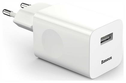 Baseus Φορτιστής Χωρίς Καλώδιο με Θύρα USB-A 24W Quick Charge 3.0 Λευκός (CCALL-BX02) από το e-shop