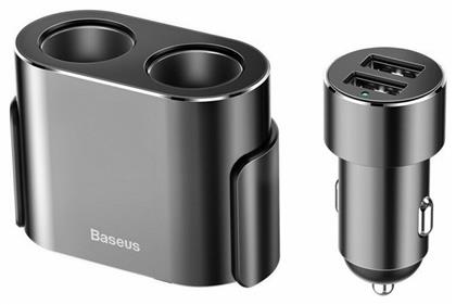 Baseus High Efficiency 2in1 Φορτιστής Αυτοκινήτου με Θύρες 2xUSB-A 2xΑναπτήρα