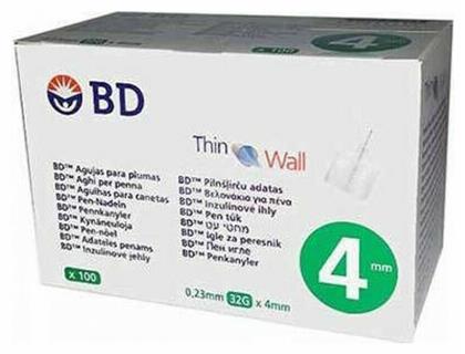 BD Thin Wall Βελόνες Ινσουλίνης 32G x 4mm 100τμχ από το Pharm24